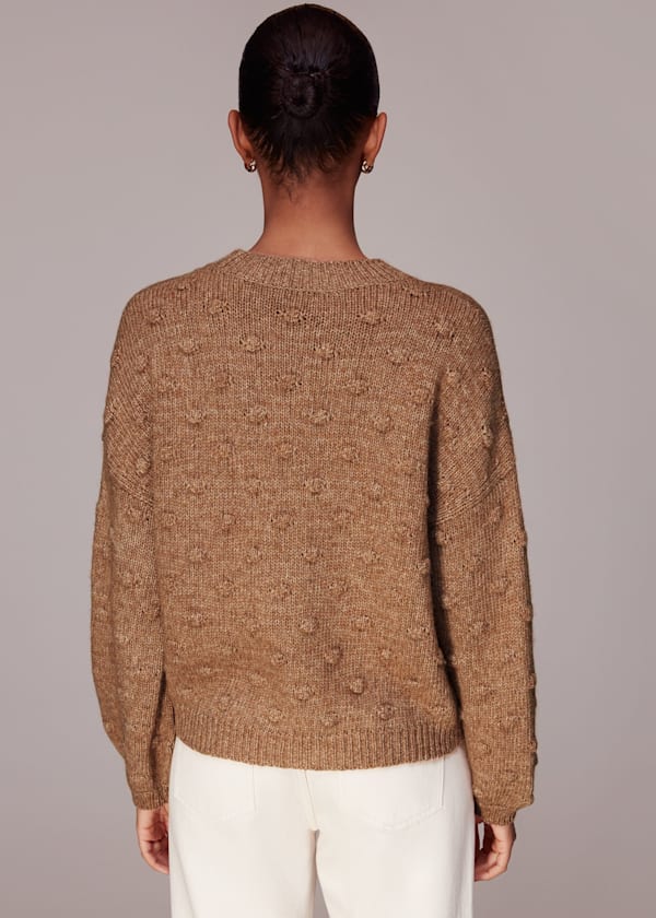 Neutral Bobble Knitted Jumper
